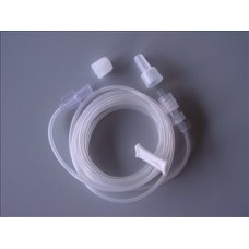 Extension set polyethylene lined PVC PE/PVC line DEHP free 150cm x 1.0mm id with slide clamp and rotating male luer lock